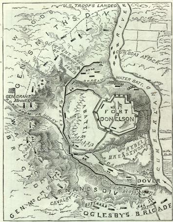Map of the Battle of Fort Donelson