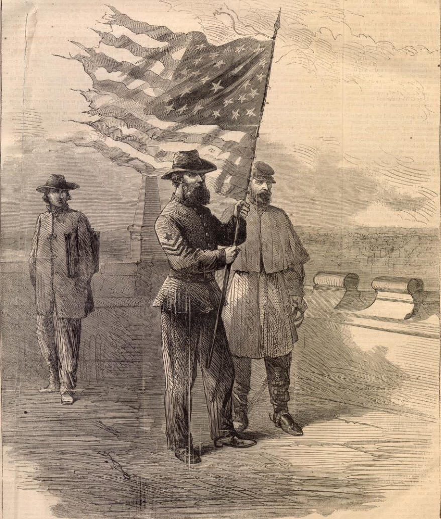Union Soldier With Civil War Flag