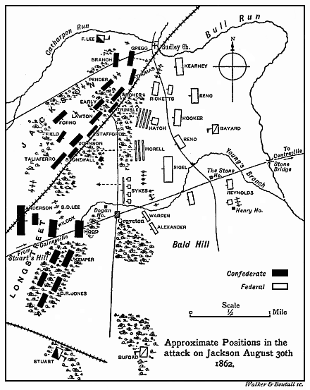 Map of the approximate positions in the attack on Stonewall Jackson