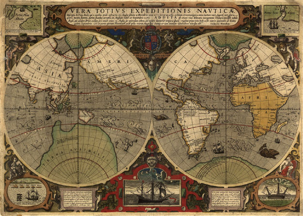 Map Sir Francis Drake Voyage